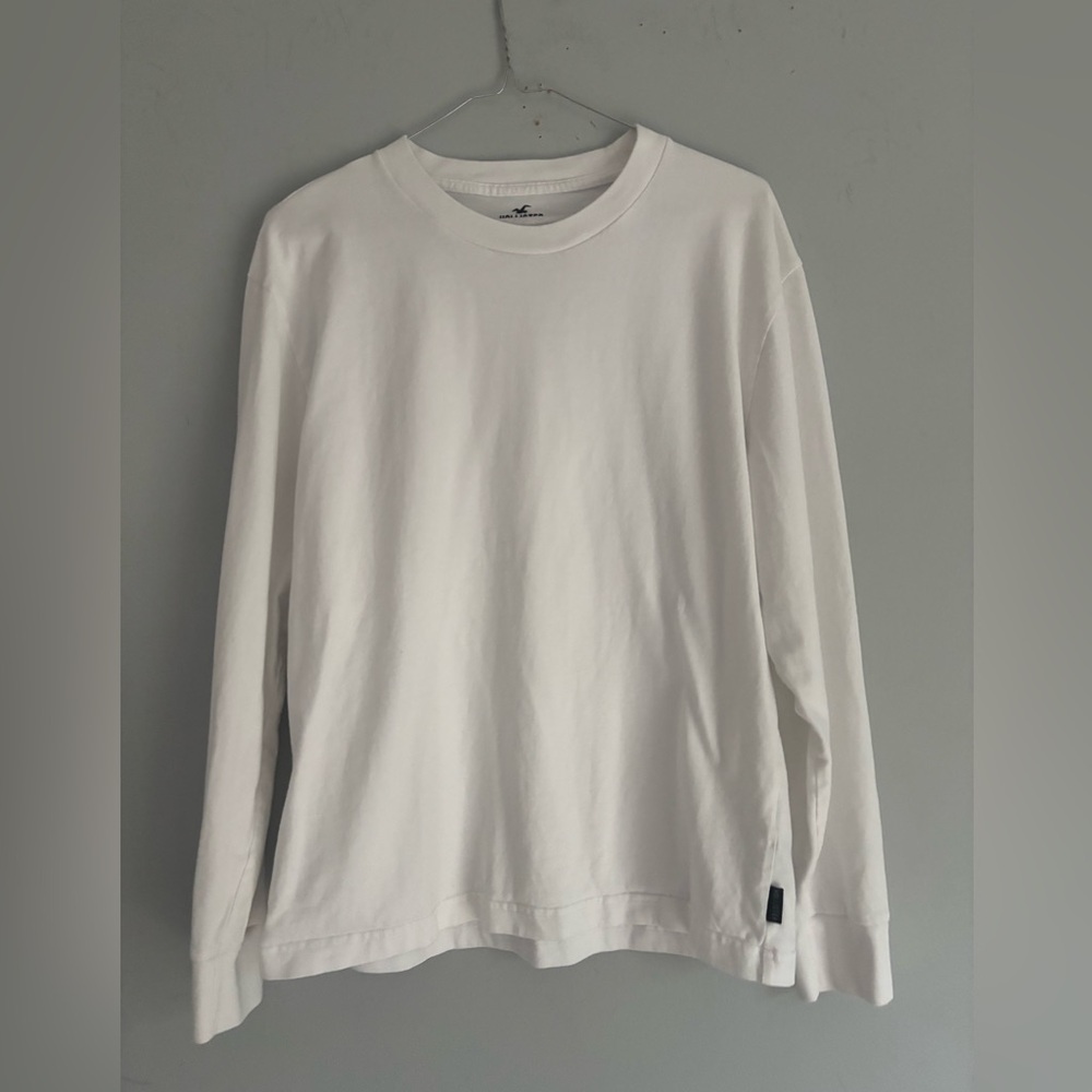 Hollister Heavyweight Relaxed Fit Long Sleeve Tee White XS